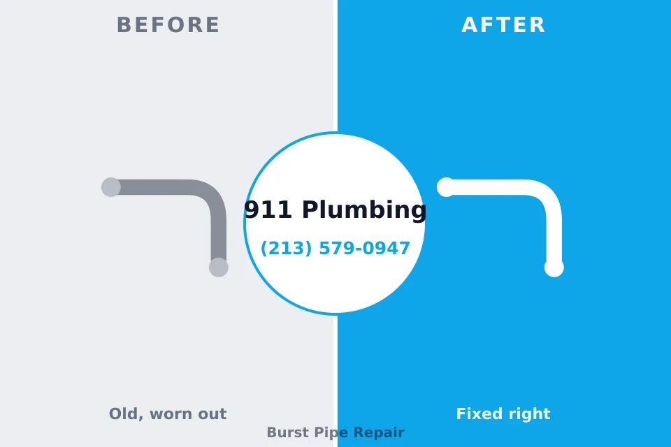Before and after: plumbing repair Emsworth, PA